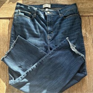 Frame Le Easy Flair Aspire Raw Hem Blue Jeans, Size 31